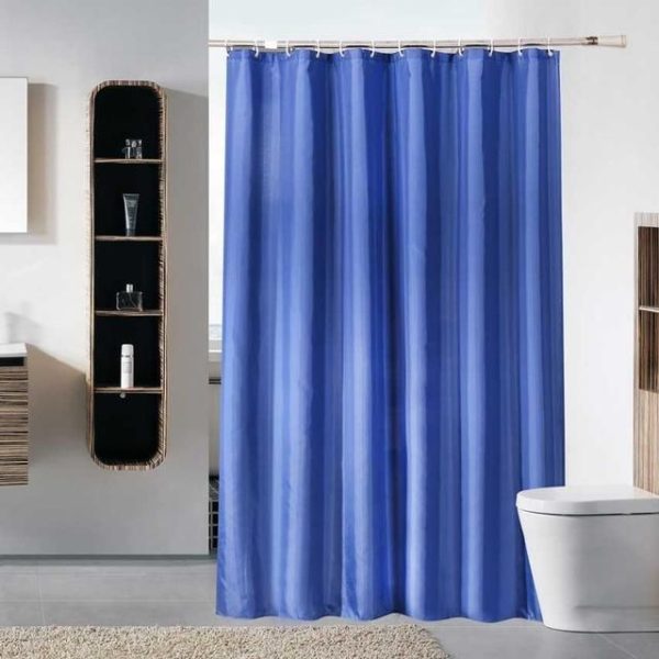 rideau de douche bleu roi