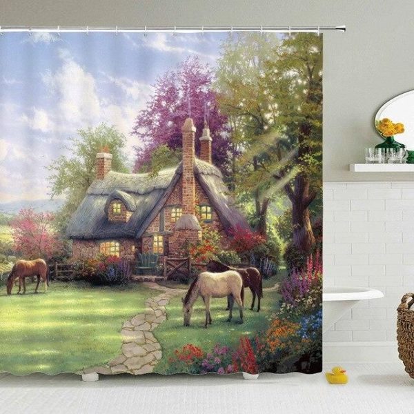 rideau de douche campagne