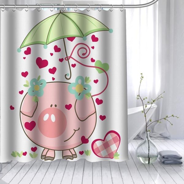 rideau de douche cochon