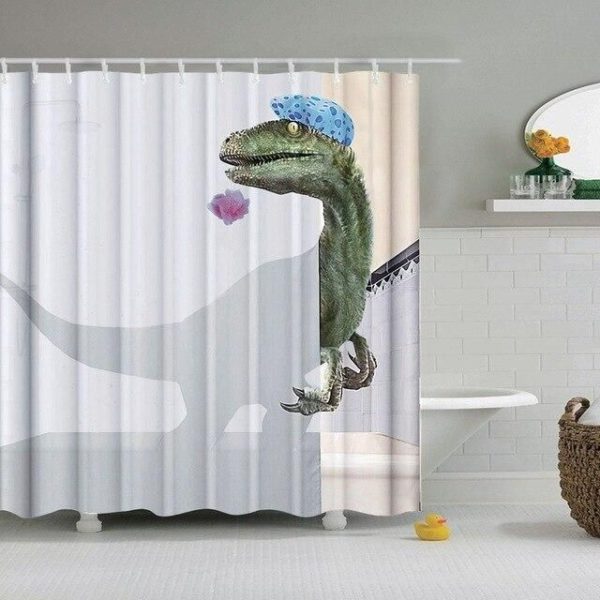 rideau de douche dinosaure
