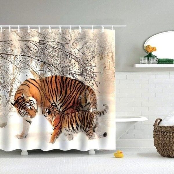 rideau de douche famille de tigres