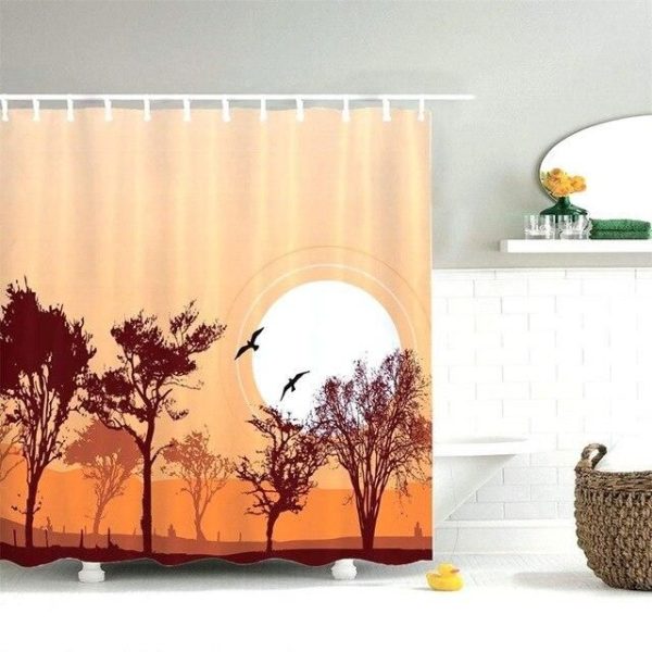 rideau de douche paysage orangé