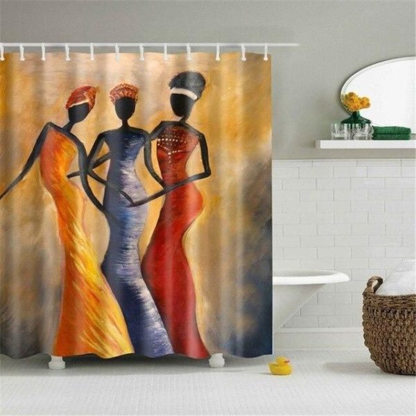 rideau de douche peinture africaine