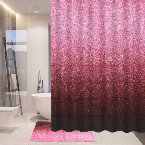 rideau de douche rose poudré